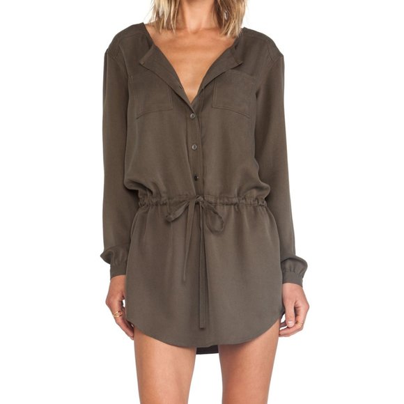 Michael Stars Dresses & Skirts - Anthropologie | Olive Button Down Shirt Dress